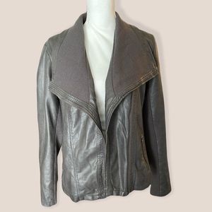 Mossimo Gray Faux Leather Moto Jacket